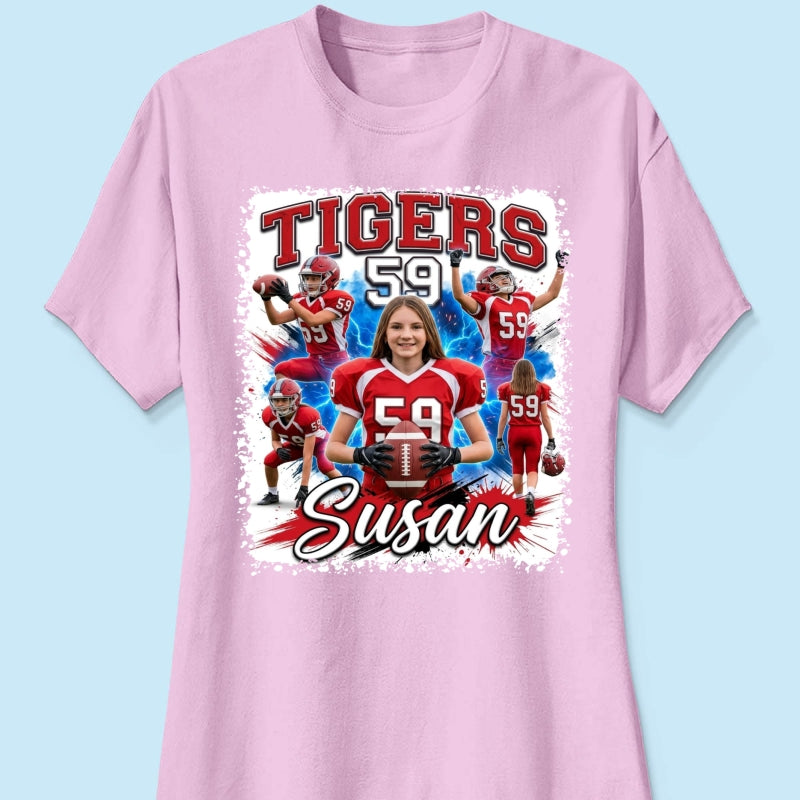Custom Football Basketball Baseball Player - Personalized Shirt - Football Mom Dad Tee, Trendy Sport Shirt, Senior Gift