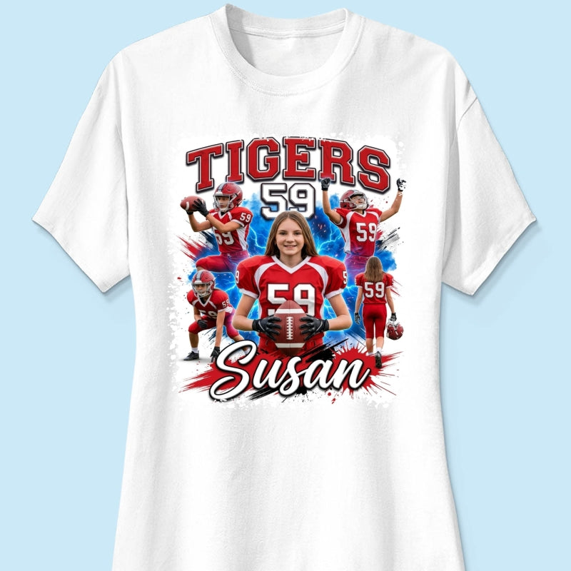 Custom Football Basketball Baseball Player - Personalized Shirt - Football Mom Dad Tee, Trendy Sport Shirt, Senior Gift