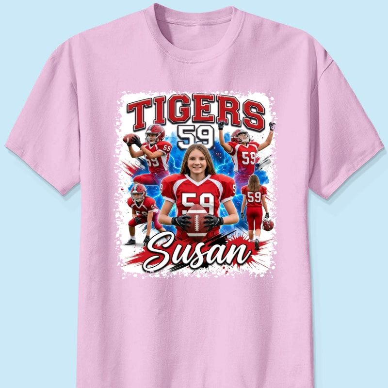 Custom Football Basketball Baseball Player - Personalized Shirt - Football Mom Dad Tee, Trendy Sport Shirt, Senior Gift