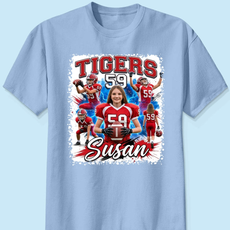 Custom Football Basketball Baseball Player - Personalized Shirt - Football Mom Dad Tee, Trendy Sport Shirt, Senior Gift