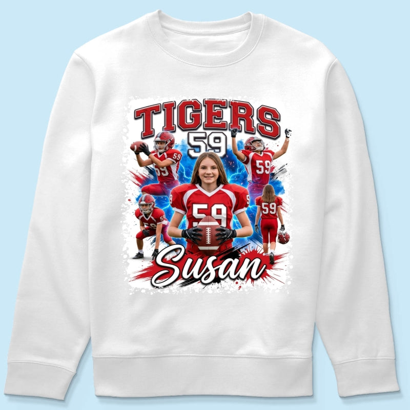 Custom Football Basketball Baseball Player - Personalized Shirt - Football Mom Dad Tee, Trendy Sport Shirt, Senior Gift