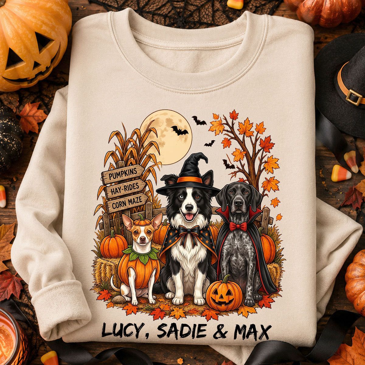 Halloween Dog Cat Upload Photo - Personalized Shirt - Halloween Gift For Dog Lovers, Cat Lovers