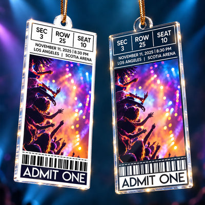 Custom Concert Ticket - Personalized Acrylic Ornament - Christmas Favorite Music Keepsake Gift for Daughter, Son, Best Friends