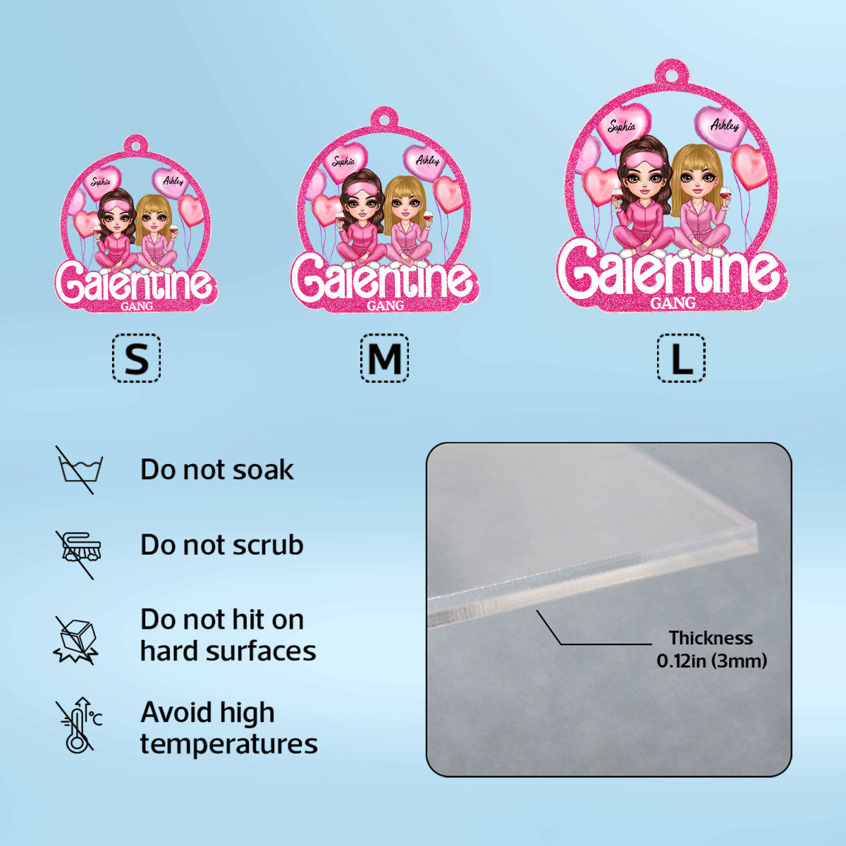 Galentine Gang Partners In Crime Pretty Girls Personalized Acrylic Keychain,  Gift, Social Club, Besties Gift