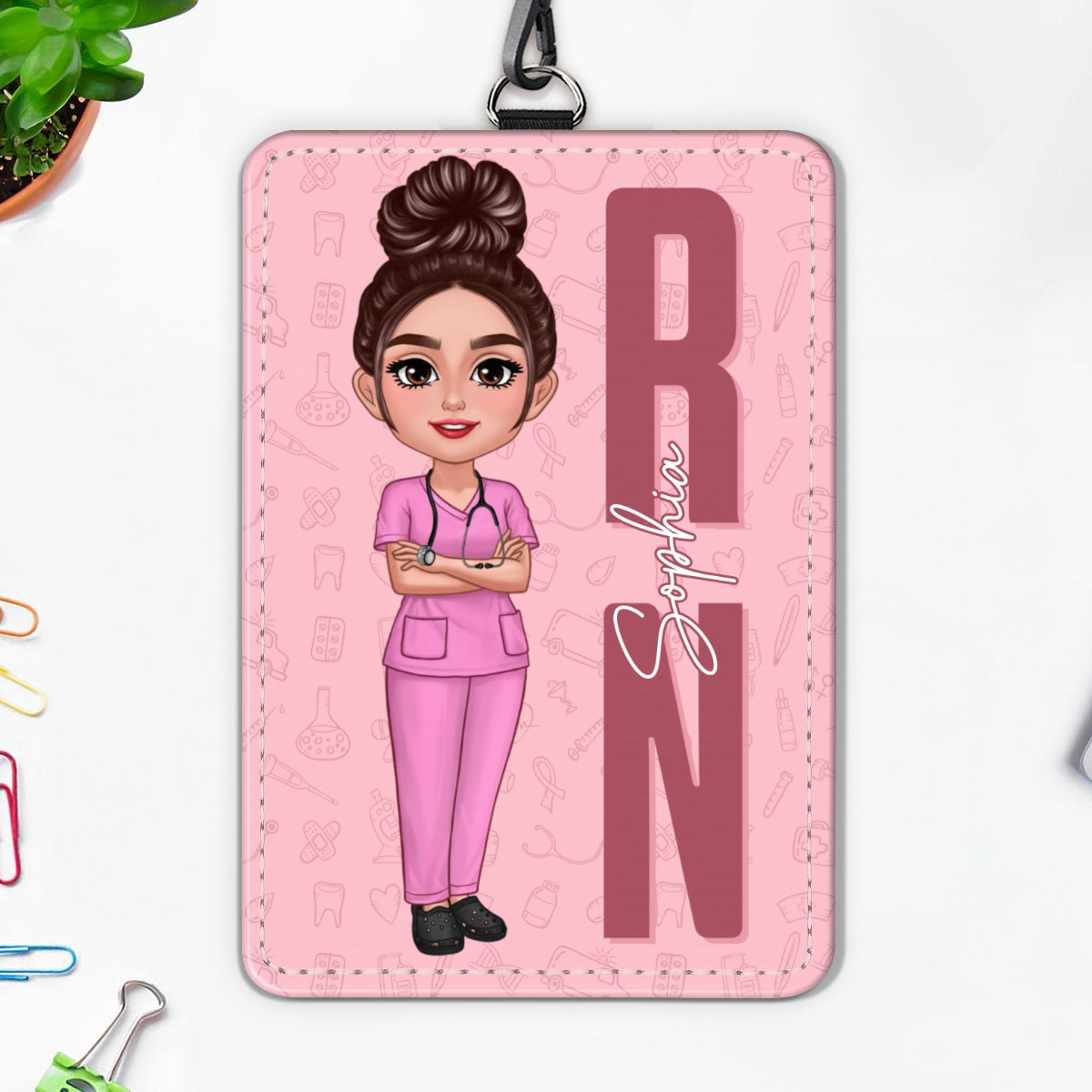 Job Title Nurse Personalized ID Badge Holder For Nurse