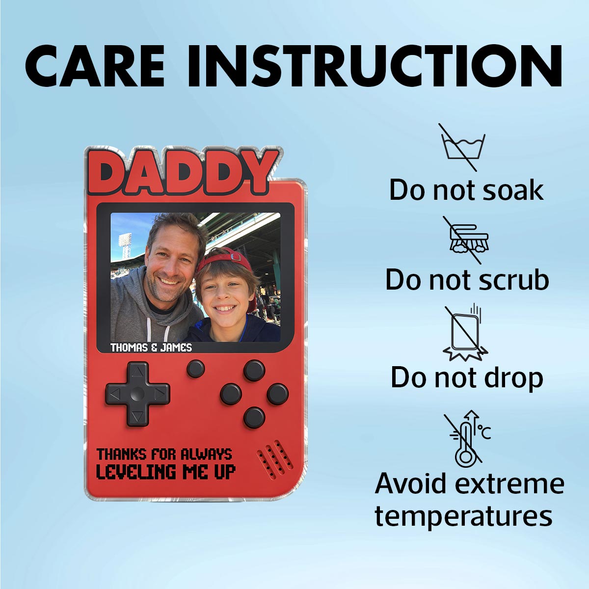 Retro Game Console Custom Photo - Personalized Acrylic Block Plaque - Father's Day Gift For Gamer Husband, Dad, Grandpa