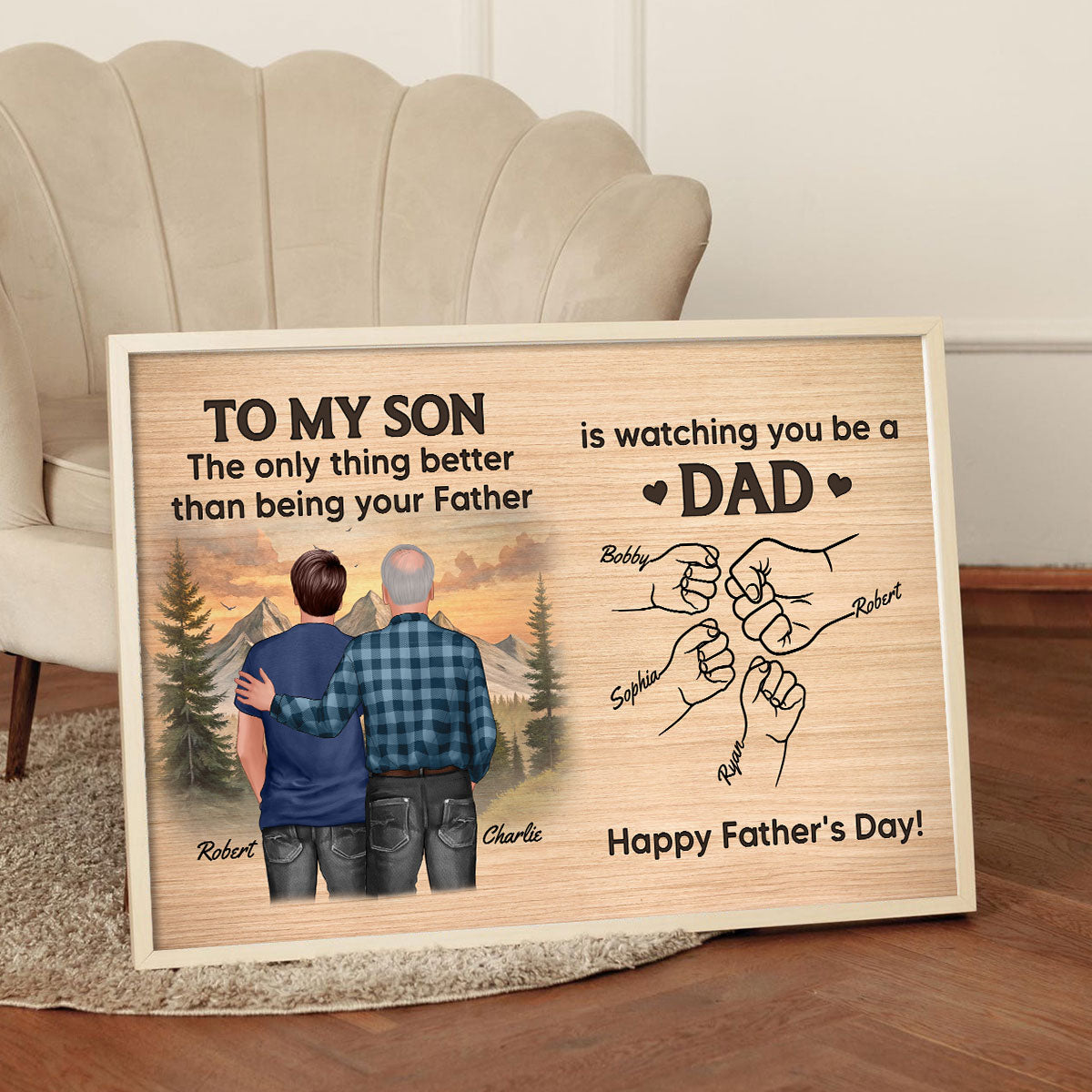 From Dad To Son Watching You Be A Dad Personalized Poster, Gift For Son