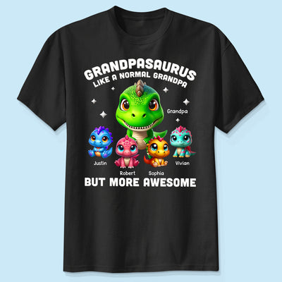 Daddysaurus Grandpasaurus 3D Dinosaurs Personalized Shirt, Father's Day Gift For Dad, For Grandpa