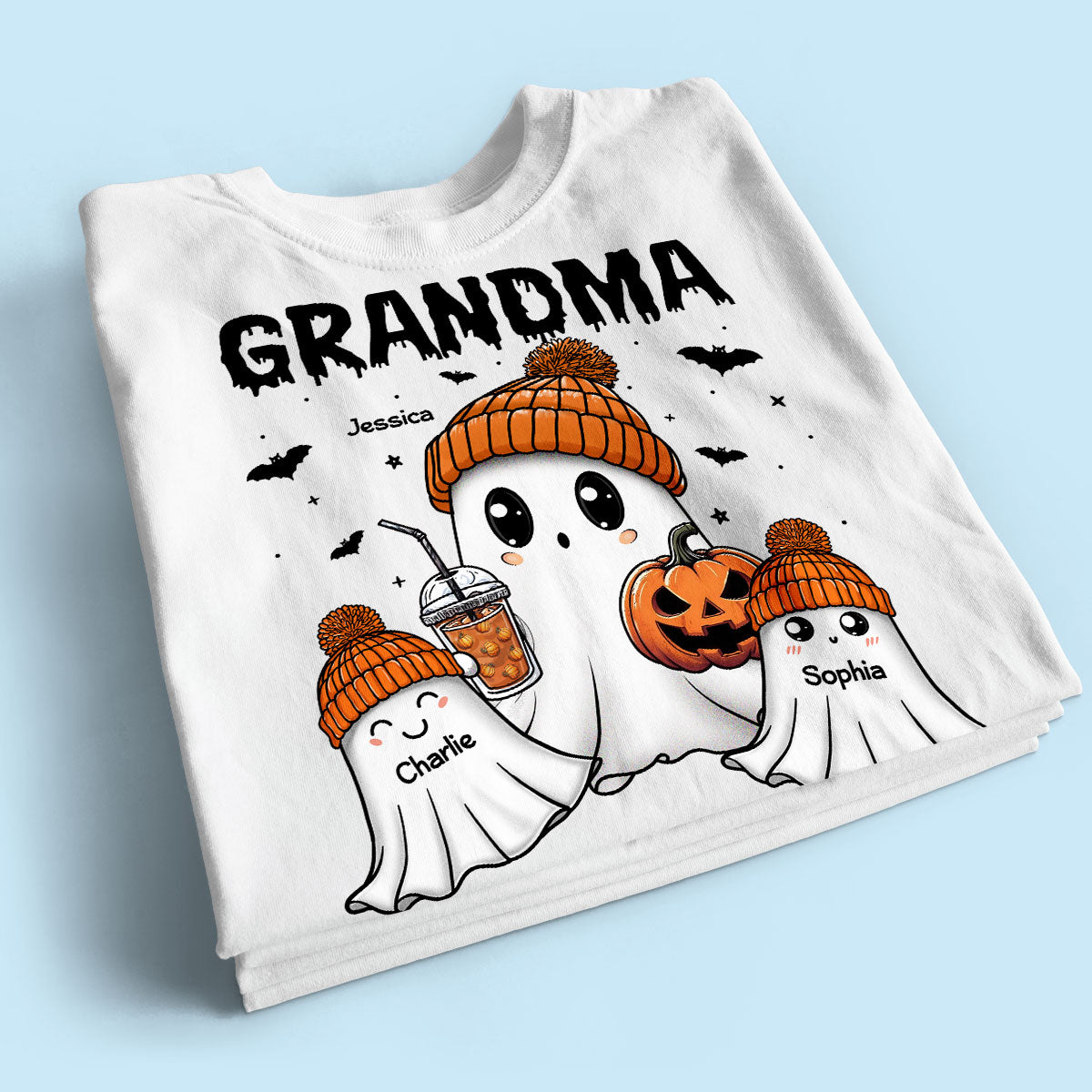 Boo Grandma Grandkids Fall Season Halloween Personalized Shirt