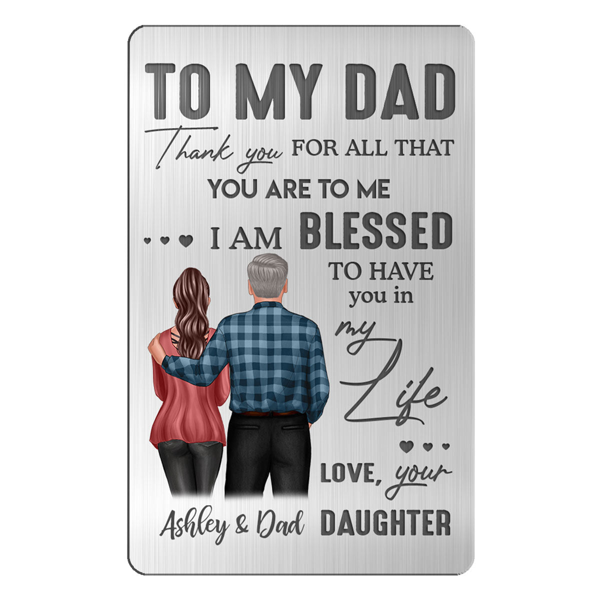 To My Dad From Daughter Son Personalized Metal Wallet Card