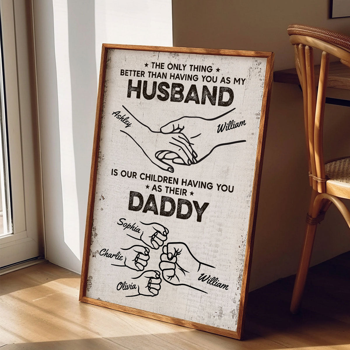 The Only Thing Having You As My Husband Fist Bump Outline Personalized Poster