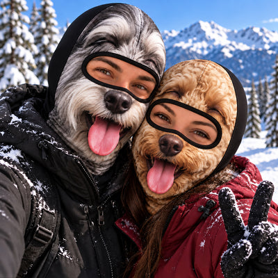 Custom Dog Cat Funny Realistic Photo - Personalized Balaclava Mask - Hilarious Winter Gift for Skiers, Funny Christmas Gift for Husband, Wife, Coworkers, Family