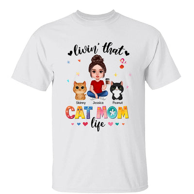 Livin‘ That Cat Mom Life Personalized Shirt