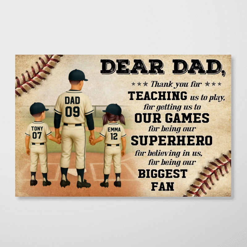 We Hit A Home Run Scoring You As Our Dad Baseball Dad Personalized Poster
