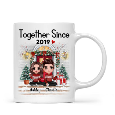 Doll Couple Together Since Front Porch Christmas Personalized Mug