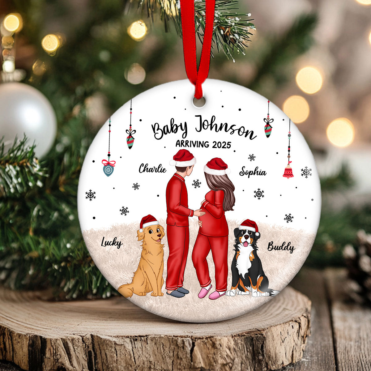 Expecting Parents Christmas Pregnancy - Personalized Ornament - New Mom Gift, Expecting Parent Gift
