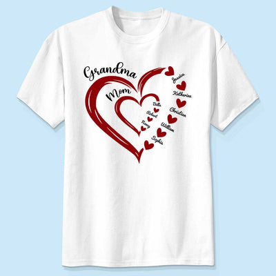 Heart In Heart Mom Grandma Personalized Light Color Shirt