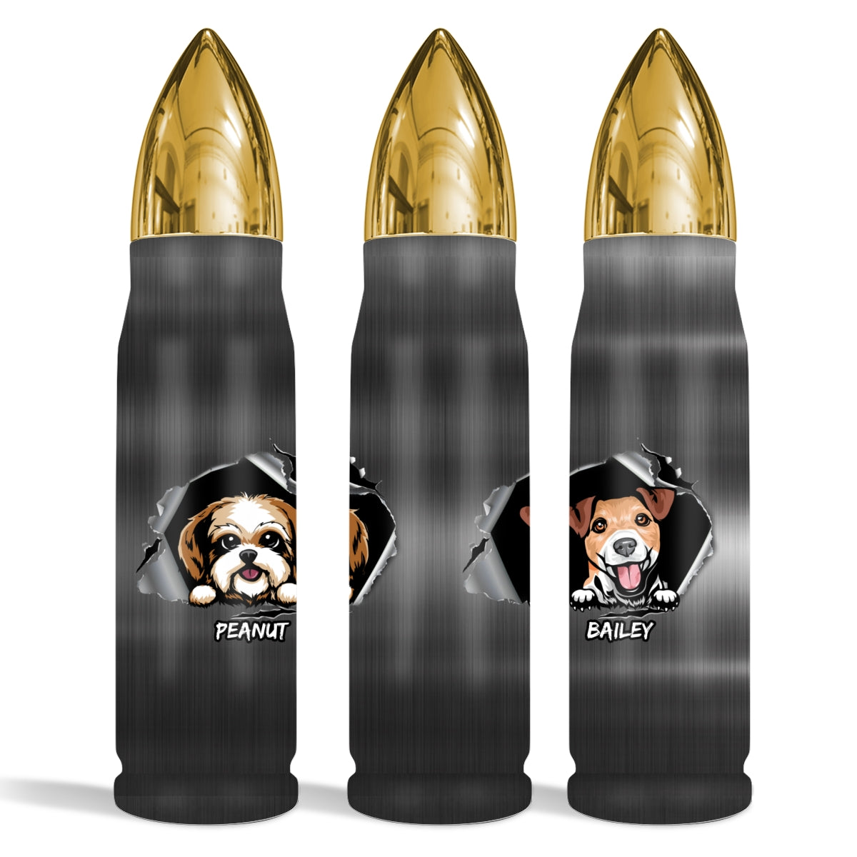 Unique Gift For Dog Lover Peeking Dog Ragged Hole Torn Personalized Bullet Tumbler