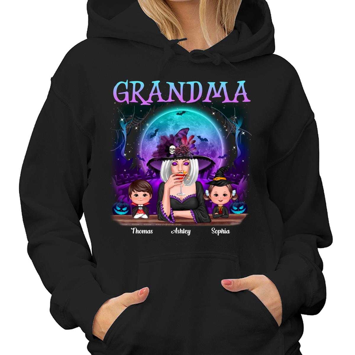 Galaxy Moon Grandma Mom Halloween Personalized Shirt