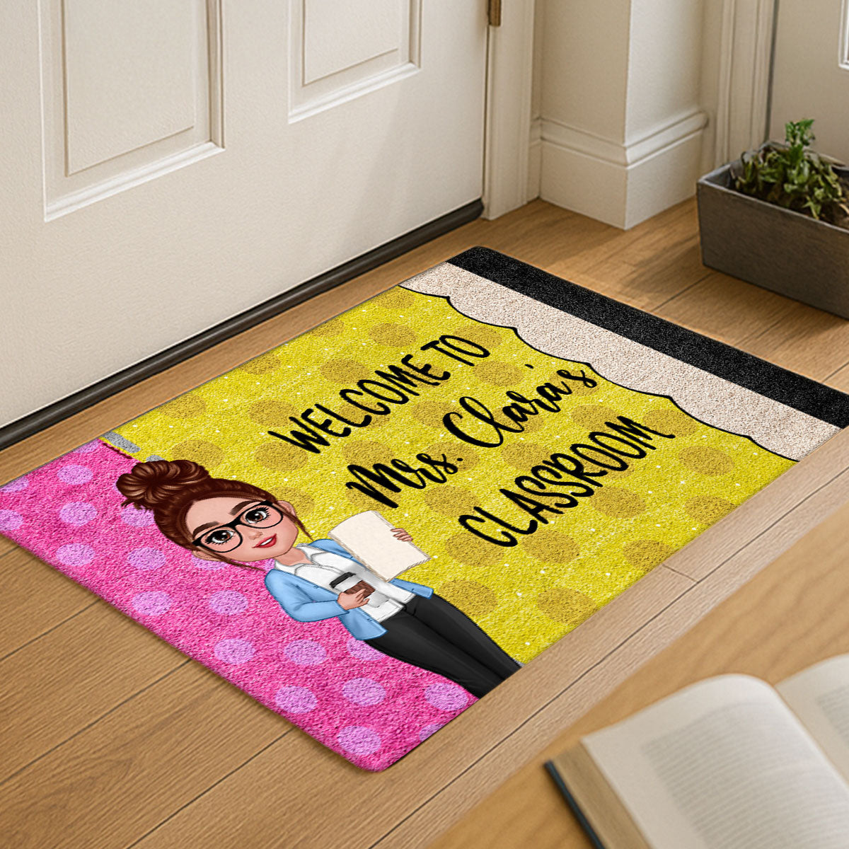 Teacher Pencil Welcome To Classroom - Personalized Doormat - Back To School Gift For Teacher