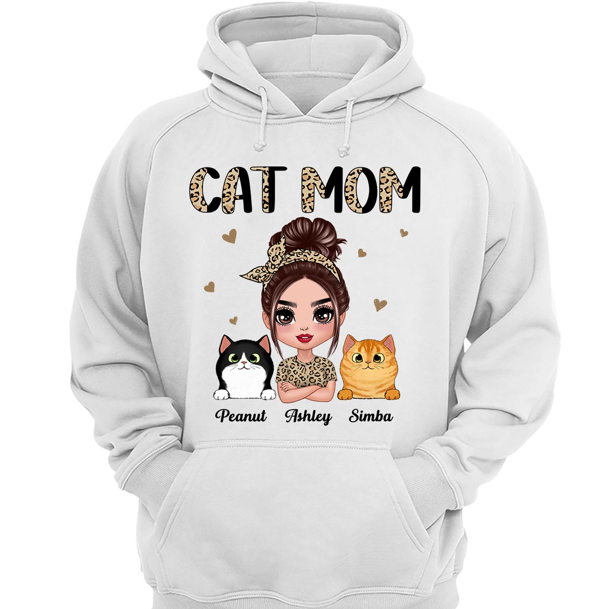 Half Leopard Cat Mom Doll Woman Gift For Cats Lovers Personalized Shirt