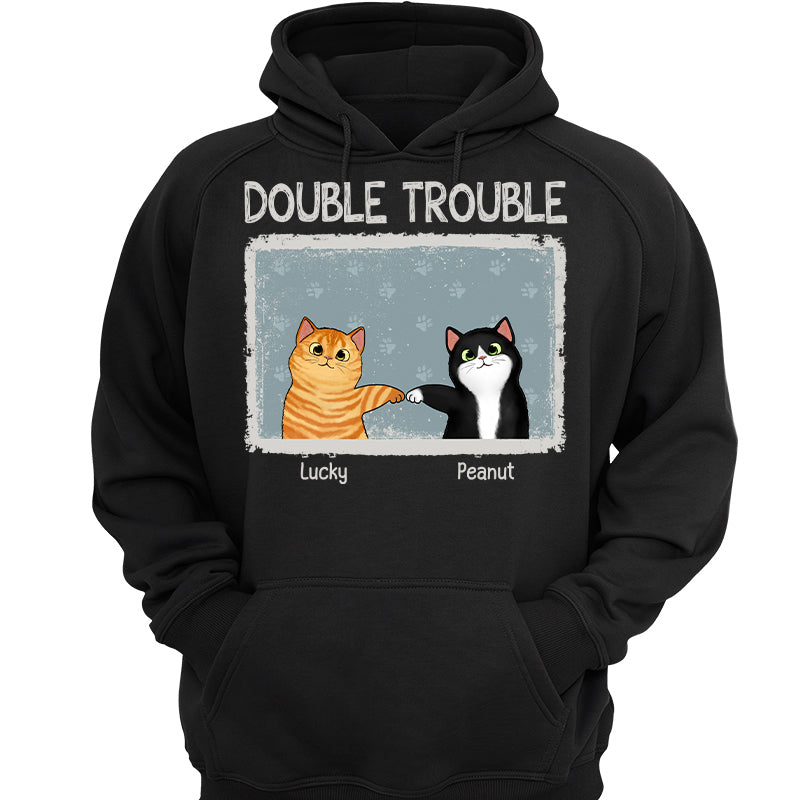 Double Trouble Drizzle Color Frame Fluffy Cat Personalized Shirt