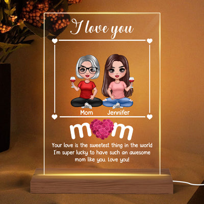 Mom Love The Sweetest Thing Mother‘s Day Gift Personalized Rectangle LED Night Light