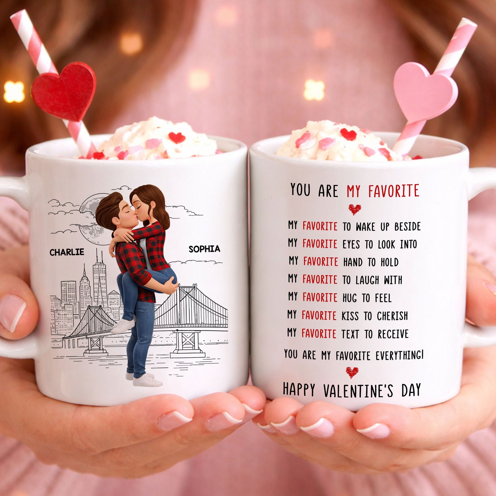 You Are My Favorite Everything Romantic Couple - Personalized Mug - Heartfelt Valentine's Day Gift for Her, for Him