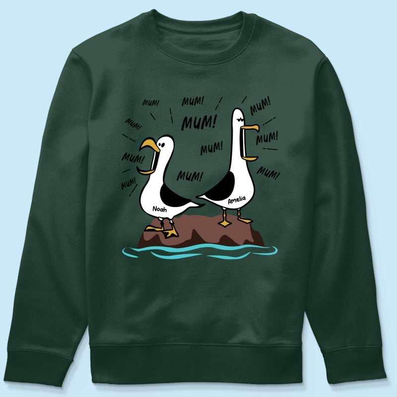 Seagull Mum Mum Mum Custom Name - Personalised Shirt - Funny Mother's Day Gift For Mum