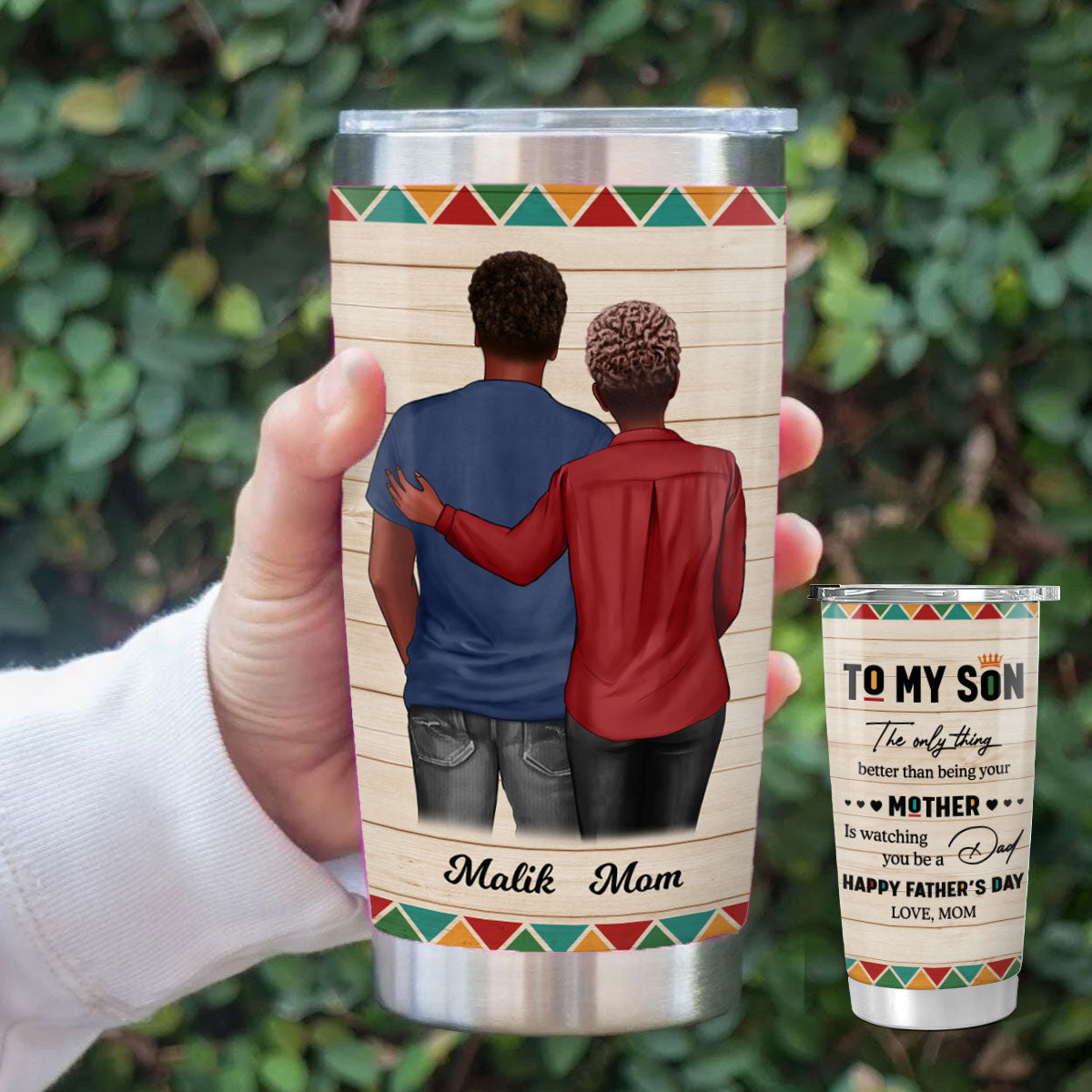 To My Son From Mom Dad Happy Father's Day Black Pride Personalized Tumbler