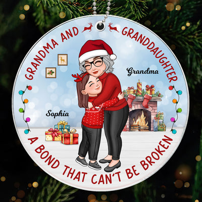 Grandma & Grandkid Hugging Bond Can‘t Be Broken Christmas Gift For Granddaughter Grandson Personalized Acrylic Ornament