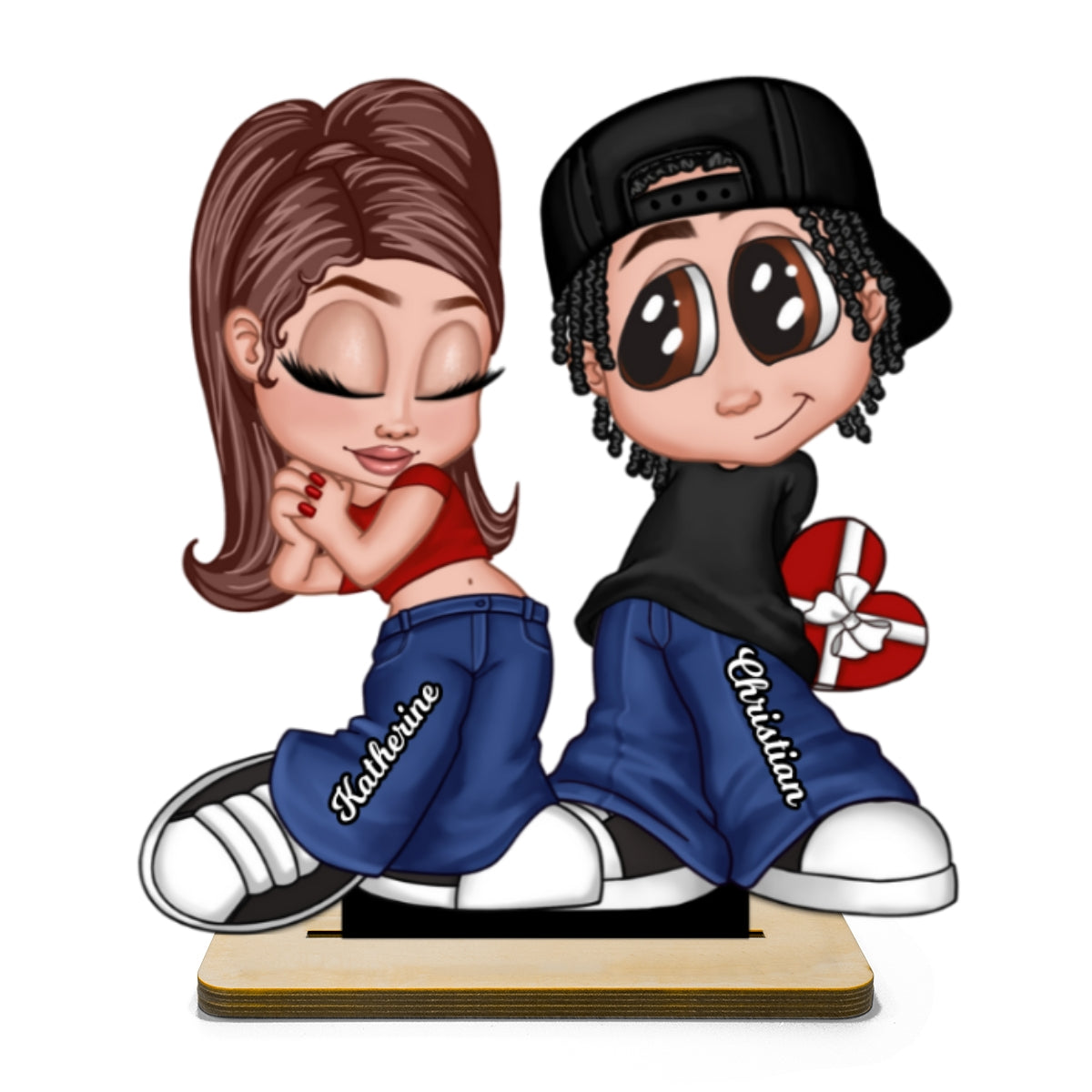 Y2K Couple Home Decor Gift For Him Gift For Her Personalized Standing Wooden Plaque
