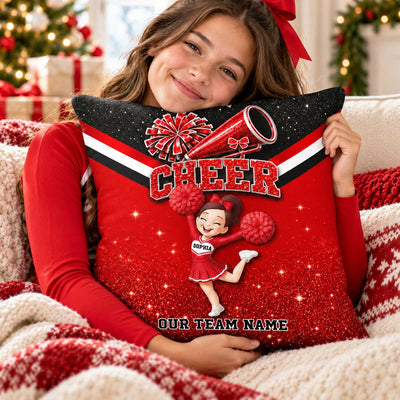 Proud Cheerleader Custom Name And Team Name - Personalized Pillow - Christmas Gift For Cheerleaders, Daughter, Granddaughter