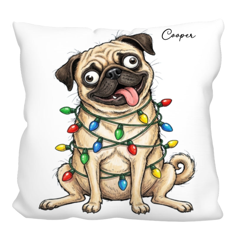 Custom Pet Portrait Quirky Silly Dog - Pillow - Funny Christmas Gift For Dog Lover