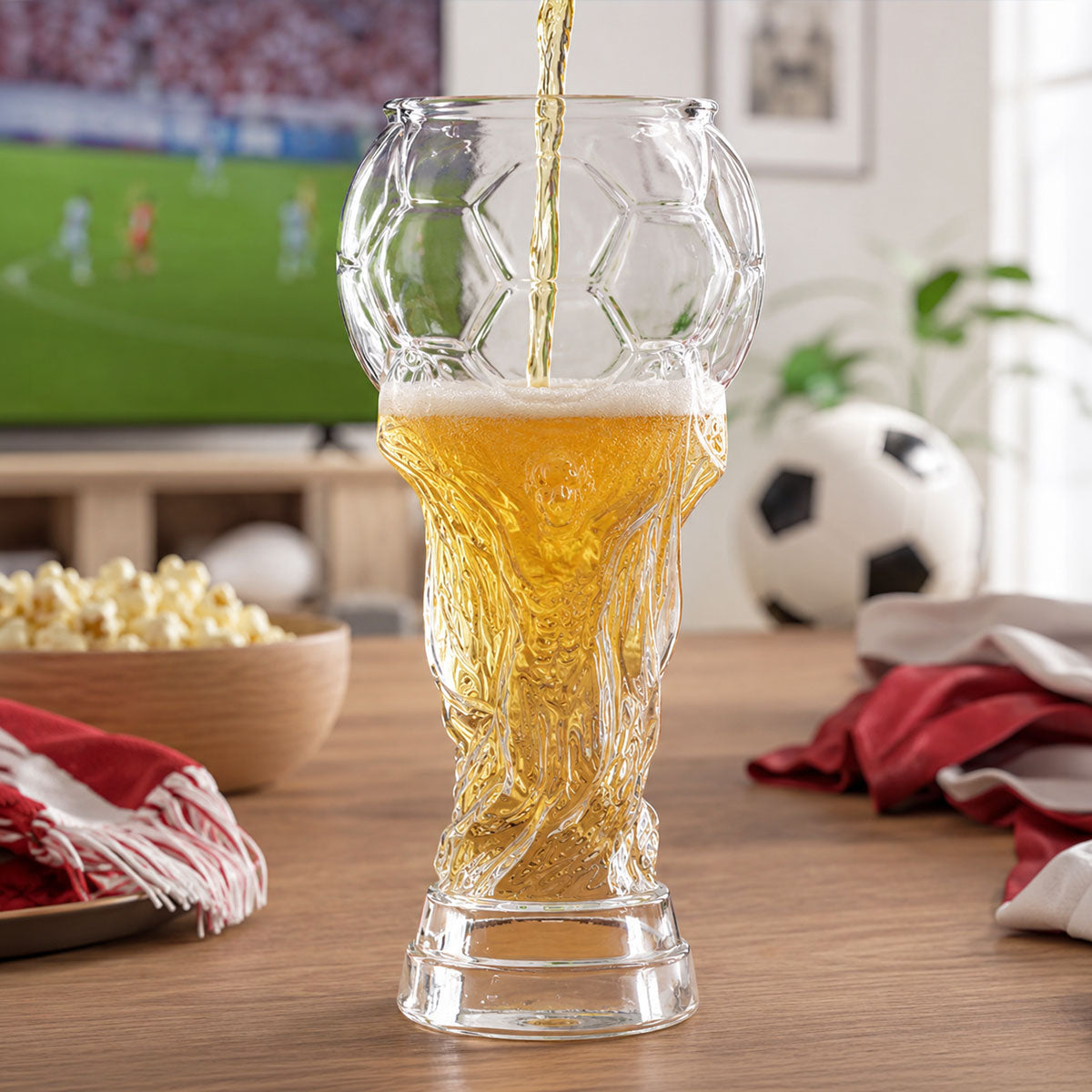 World Cup 2026 Football Trophy Beer Glass, Match Day Beer Glass, Birthday Gift for Him, Gift for Dad