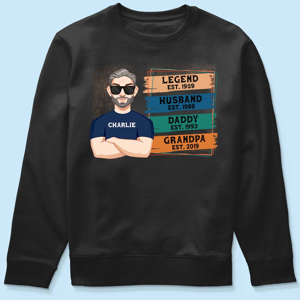 Legend Grandpa Est. Wooden Texture Personalized Shirt