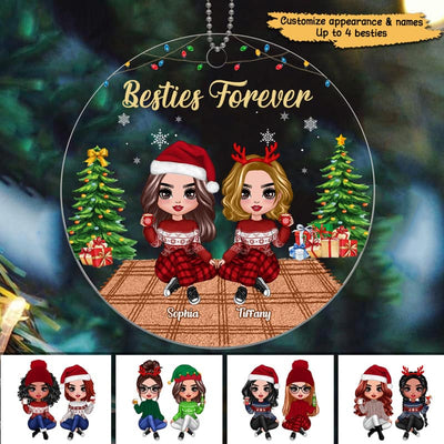 Doll Besties Sisters In House Christmas Personalized Acrylic Ornament