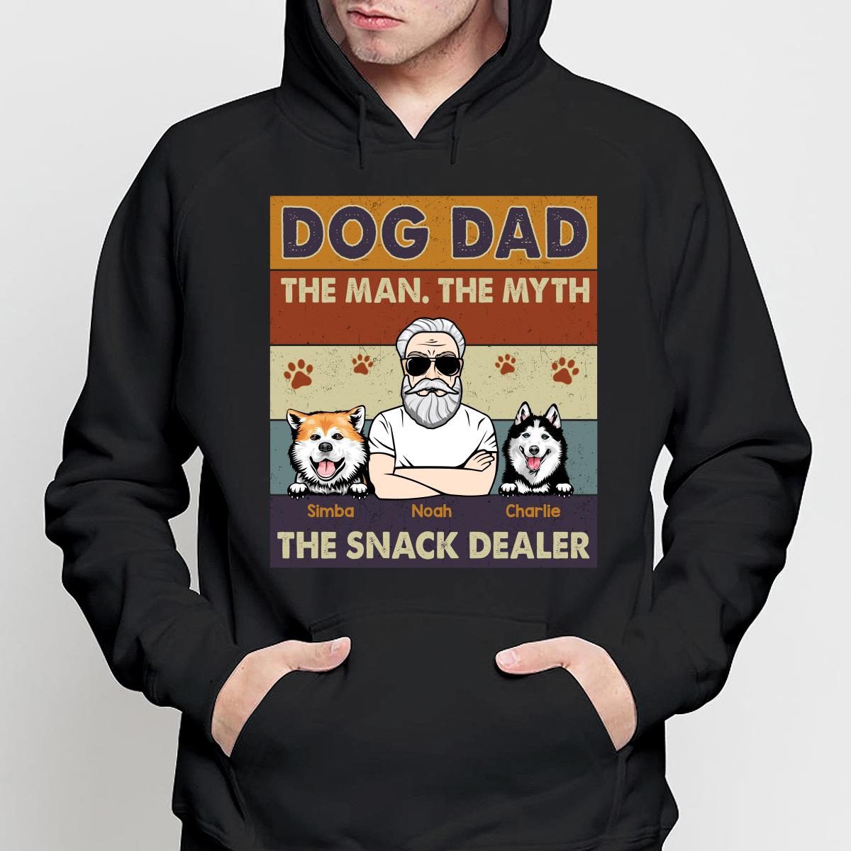 Dog Dad The Man The Myth The Snack Dealer Retro Personalized Shirt