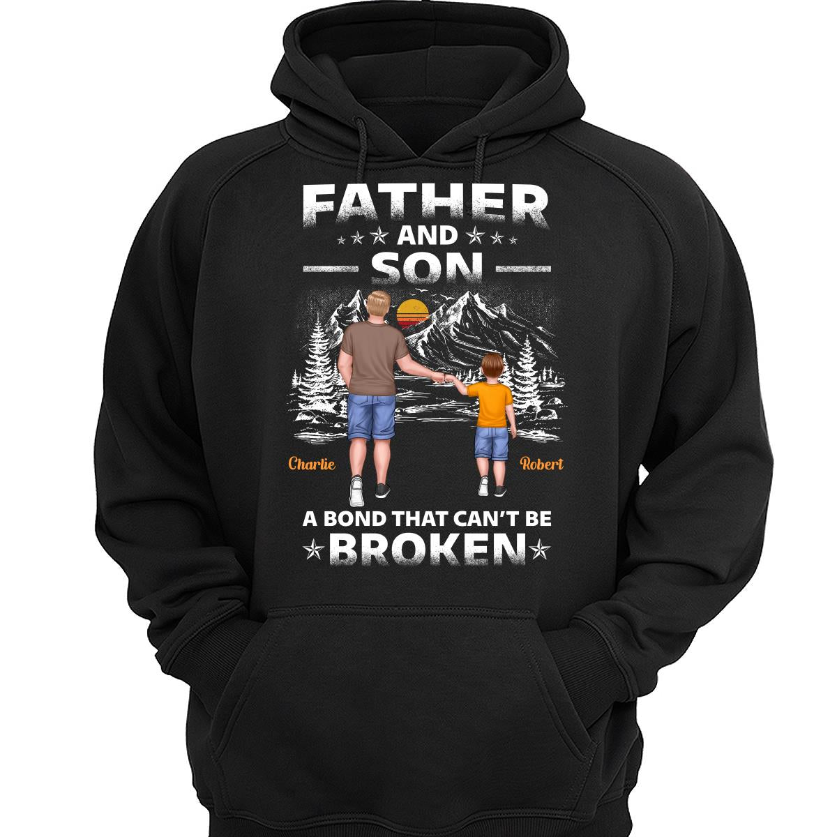 Father And Children Punch Hands Mountain Sketch Personalized Shirt