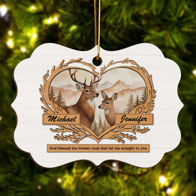 God Gave Me You Deer Love Personalized Wooden Ornament, Heartfelt Christmas Gift For Girlfriend Boyfriend Husband Wife, Gift For The Couple