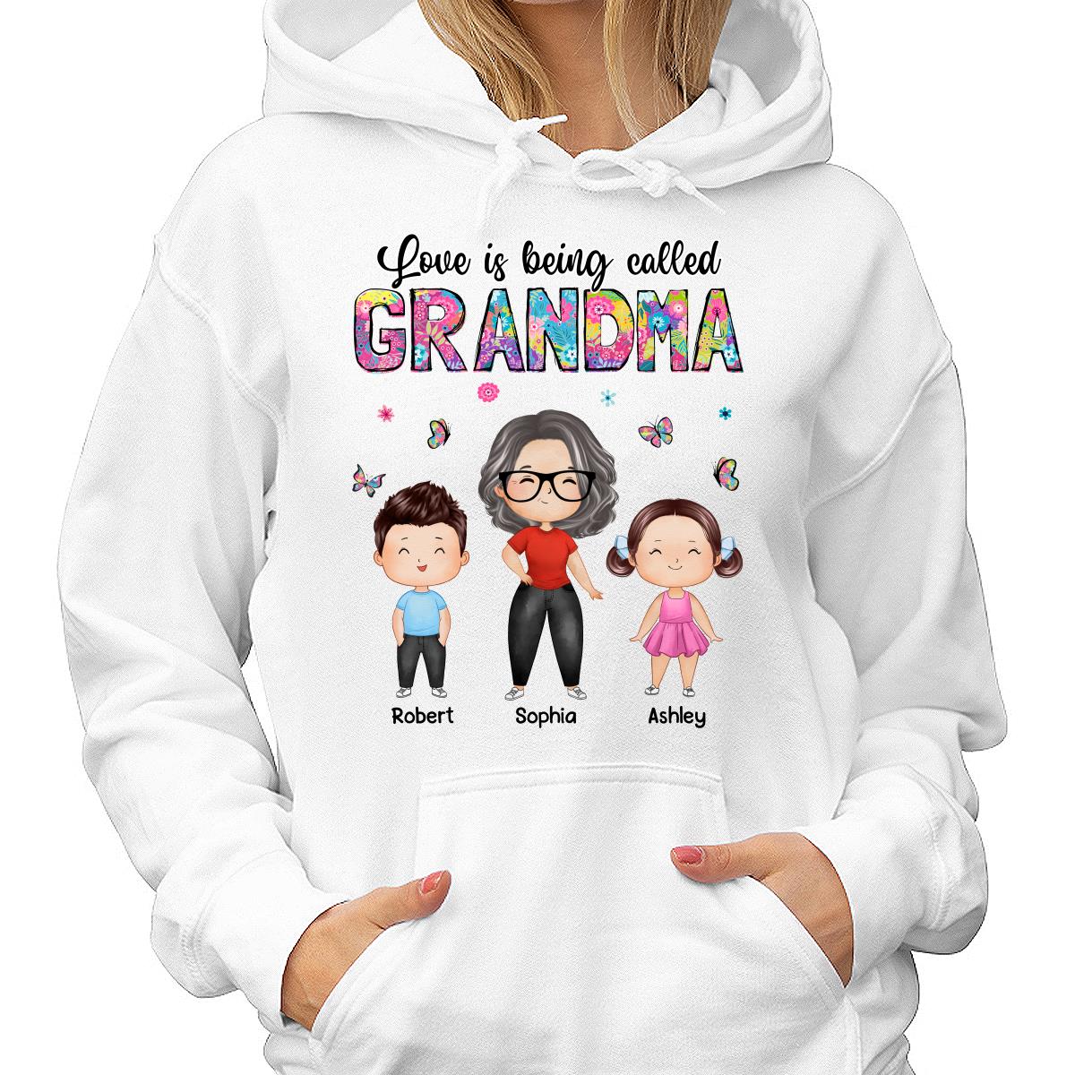 Colorful Floral Pattern Love Is Being Called Grandma Doll Watercolor Style Personalized Shirt
