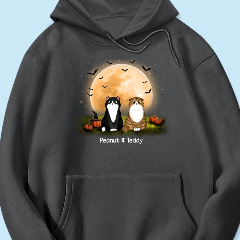 Cats In Moonlight Halloween Personalized Shirt