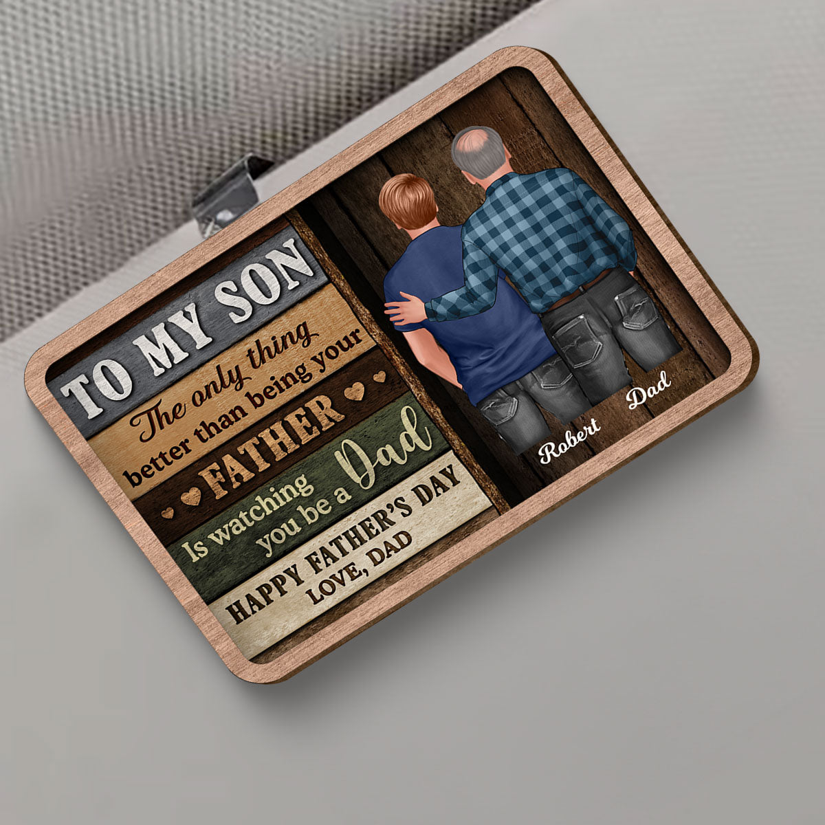 Colored Wood Pallets To My Son From Mom Happy Father's Day Personalized Car Visor