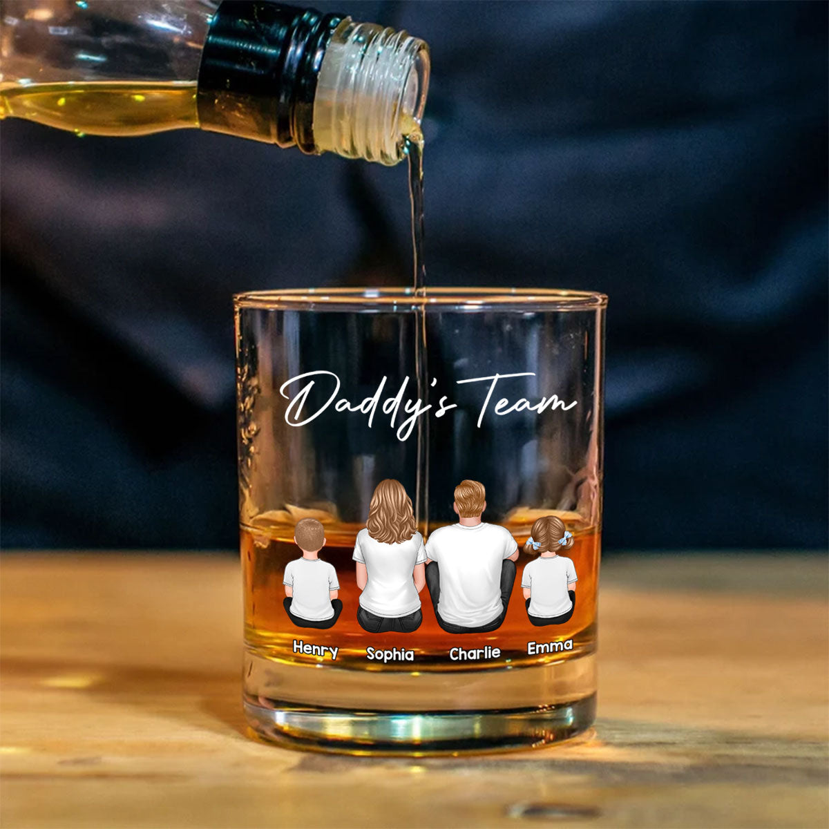 Daddy's Team Personalized Wine Glass, Heartfelt Father's Day Gift For Dad