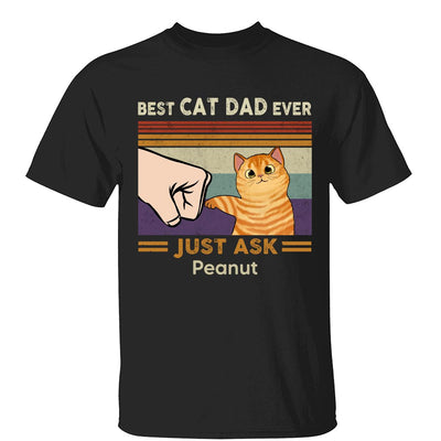 Best Cat Dad Mom Ever Fluffy Cat New Color Palette Personalized Shirt