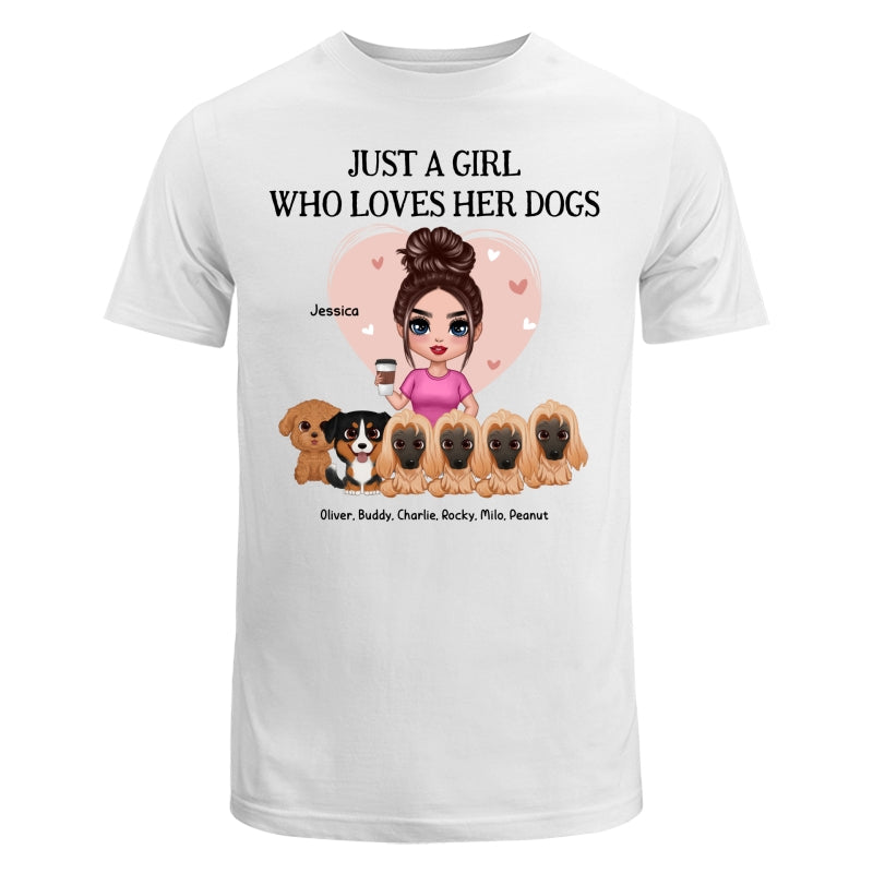Pink Heart Just A Woman Who Loves Her Watercolor Cute Dogs Personalized Shirt