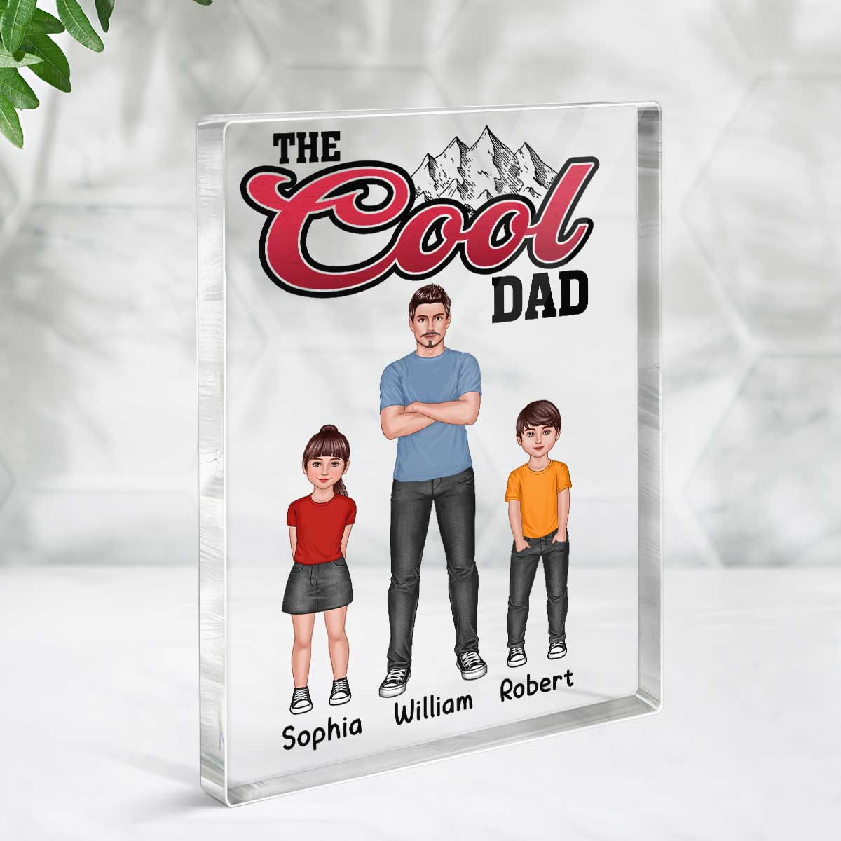 The Cool Dad Personalized Rectangle Acrylic Block Plaque