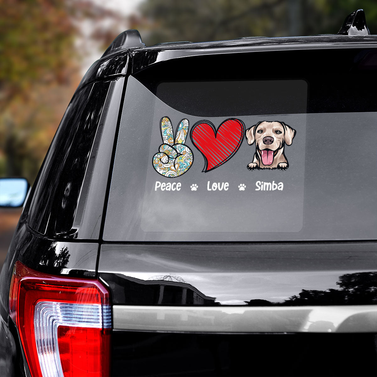 Peace Love Dog Cat Decor Gift For Pet Lover Personalized Decal