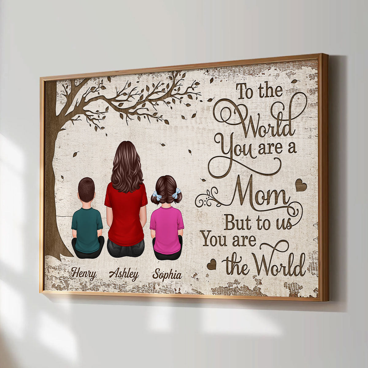 To Us You Are The World - Personalized Poster - Heartfelt Gift For Dad, Mom