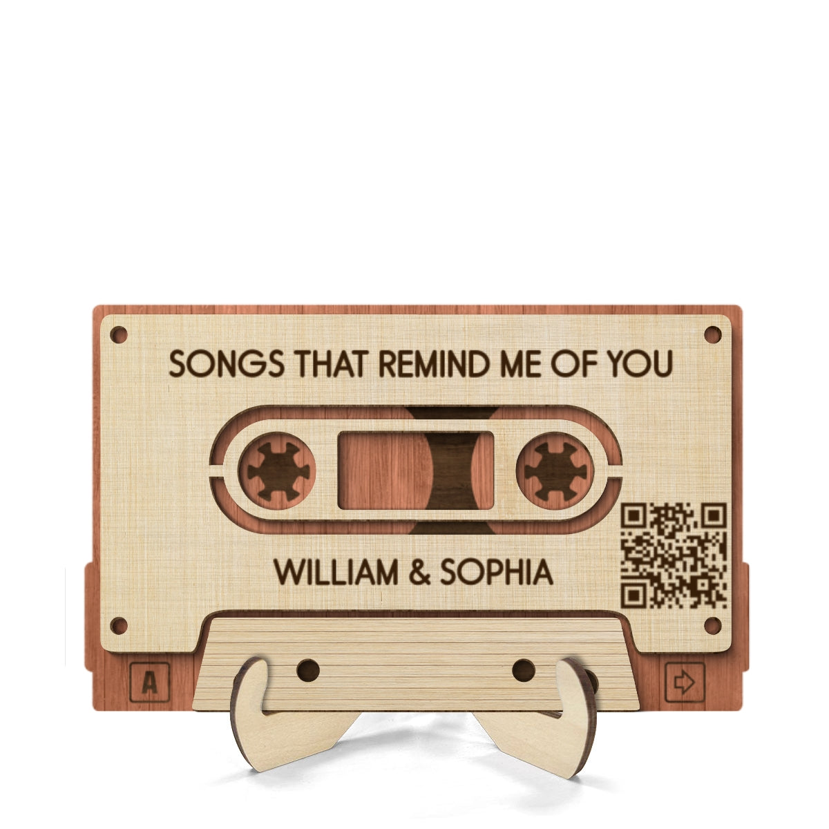 Couple Favorite Playlist Mixtape QR Code Anniversary Gift Valentine‘s Day Gift Personalized 2-Layer Wooden Plaque